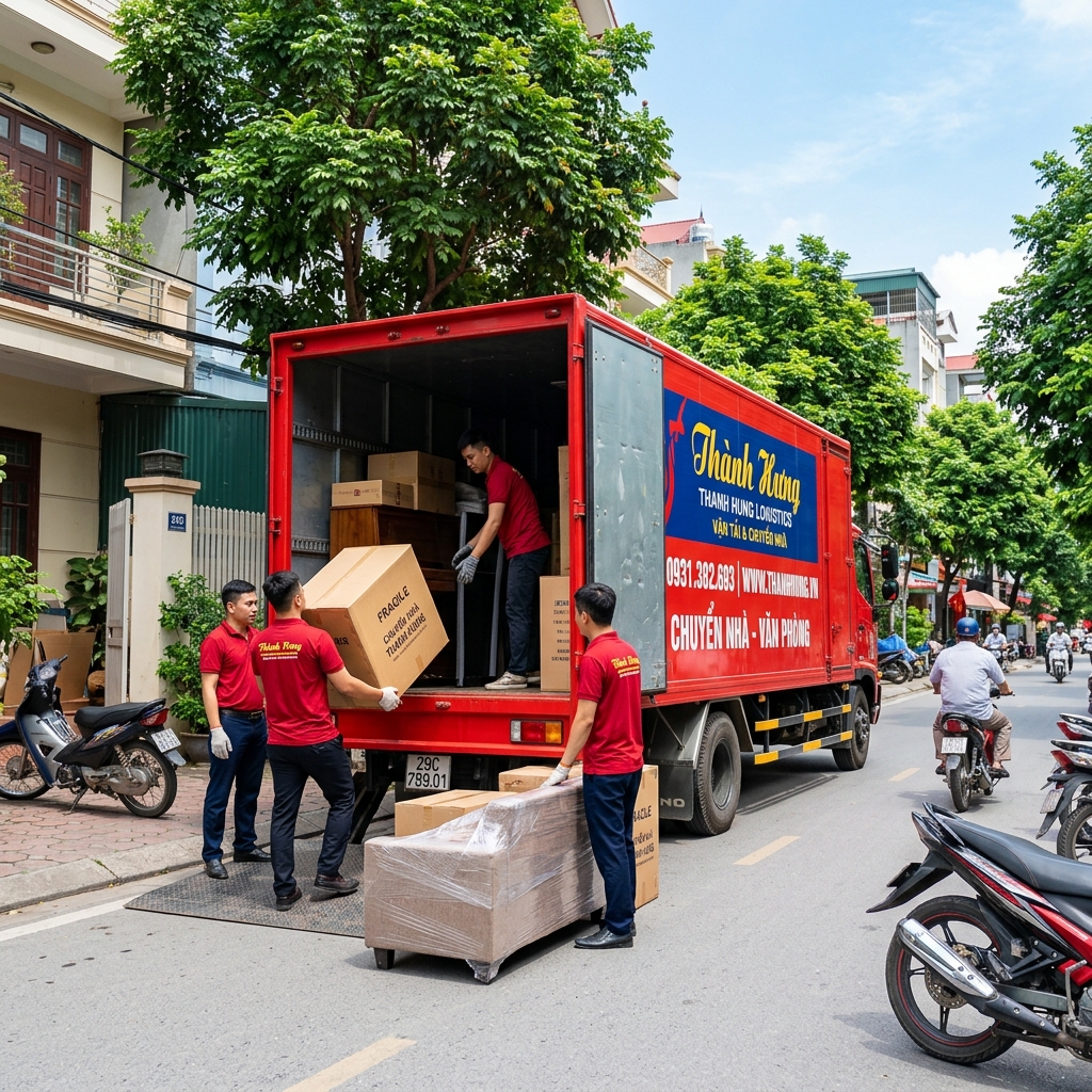 Đội xe bốc xếp tải Thành Hưng chuyên nghiệp